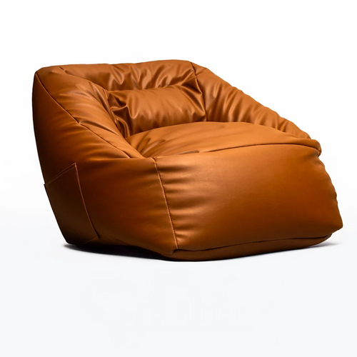 SofaSac Leather Bean Bag with FREE Foot Rest Brown {U22}