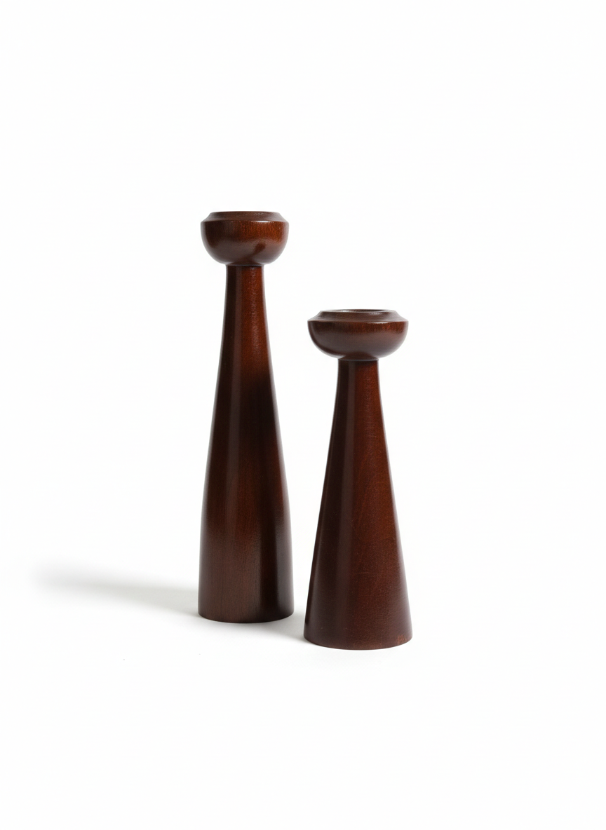 Sheesham Candle Holders - Large