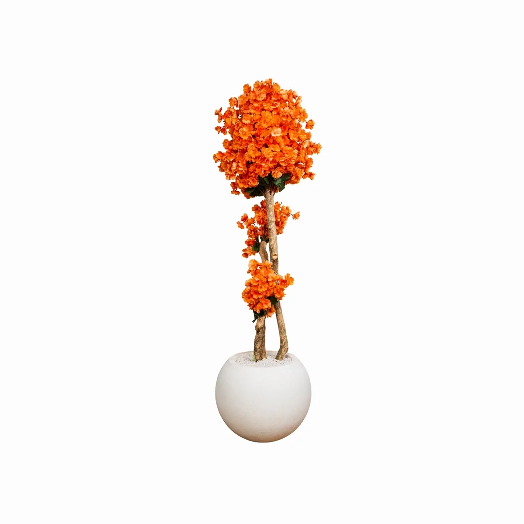 Orion white stone 12 inches with peach blossom tree