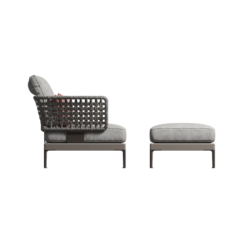 Patio Armchair with Ottoman
