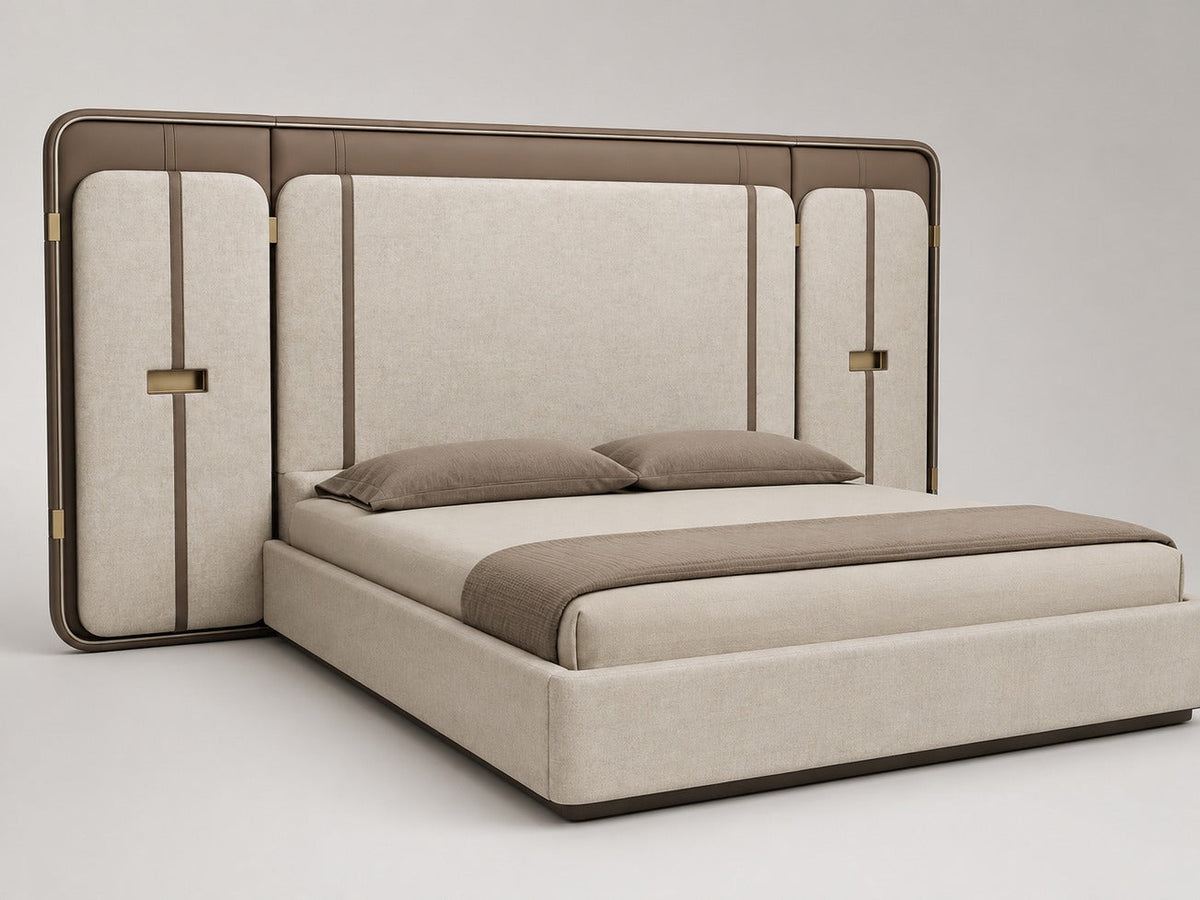 Modern Luxury Panel Upholstered Bed
