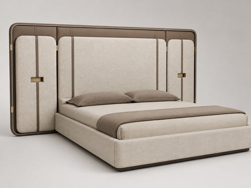 Modern Luxury Panel Upholstered Bed