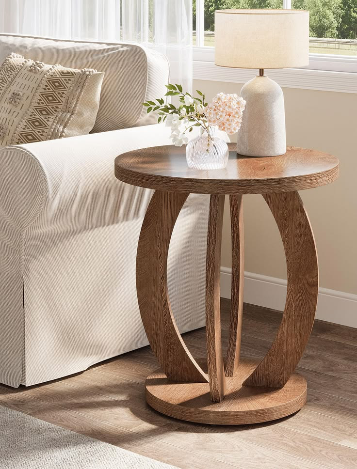 Sculptural Oval Pedestal Coffee Table