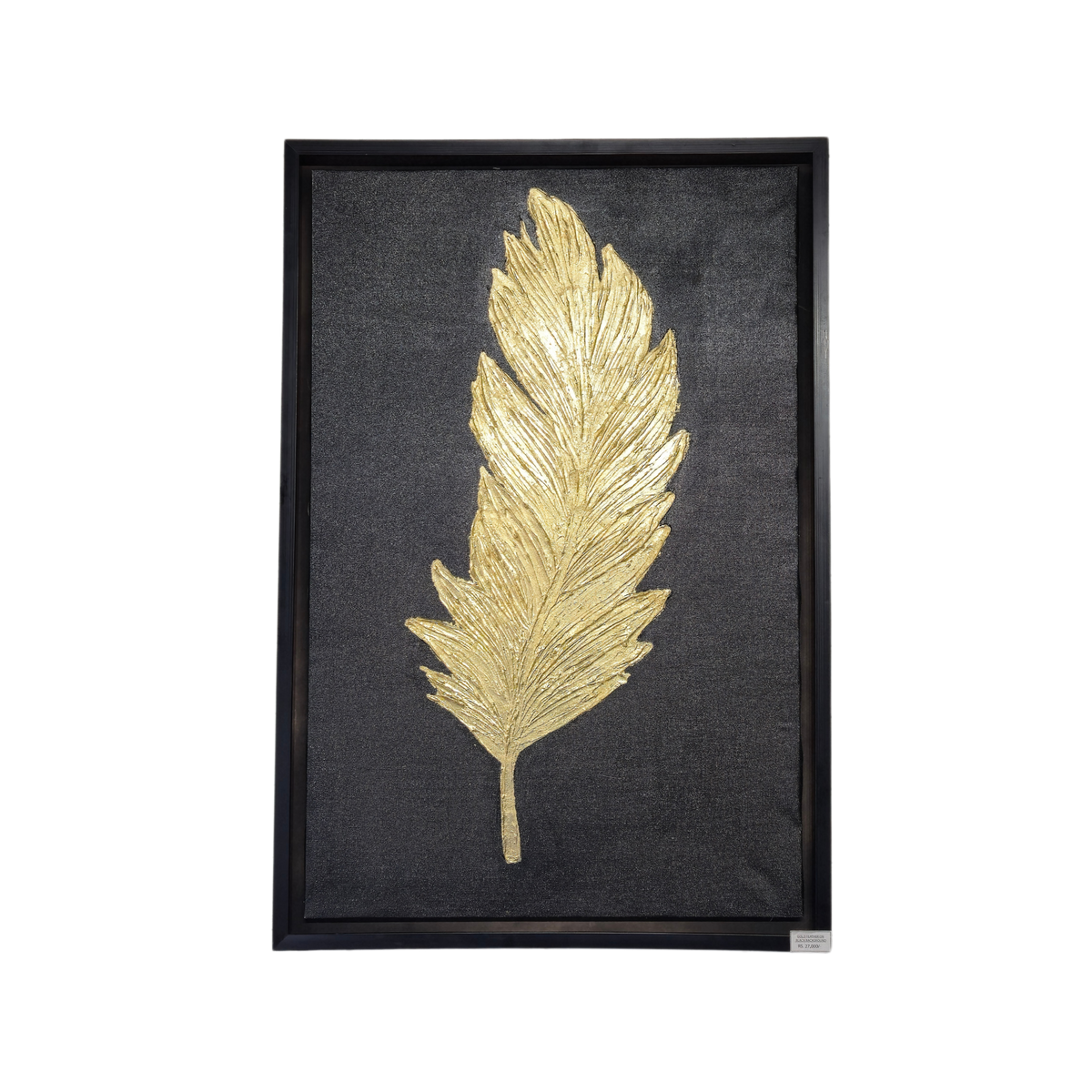 Gold Feather on black background