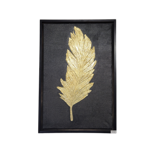 Gold Feather on black background