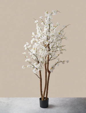 Nexa 24 inches white stone with cream blossom tree