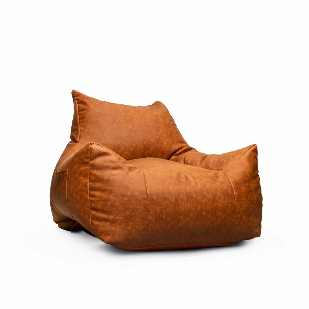 Sachem Bean Bag with Ottoman Burnt Sienna - No