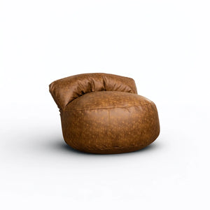 Loaf Leatherite Bean Bag with Footrest Halloween Yellow (Three Piece Set)