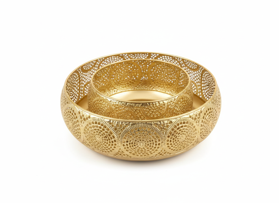 Round Brass Trays (set of two)