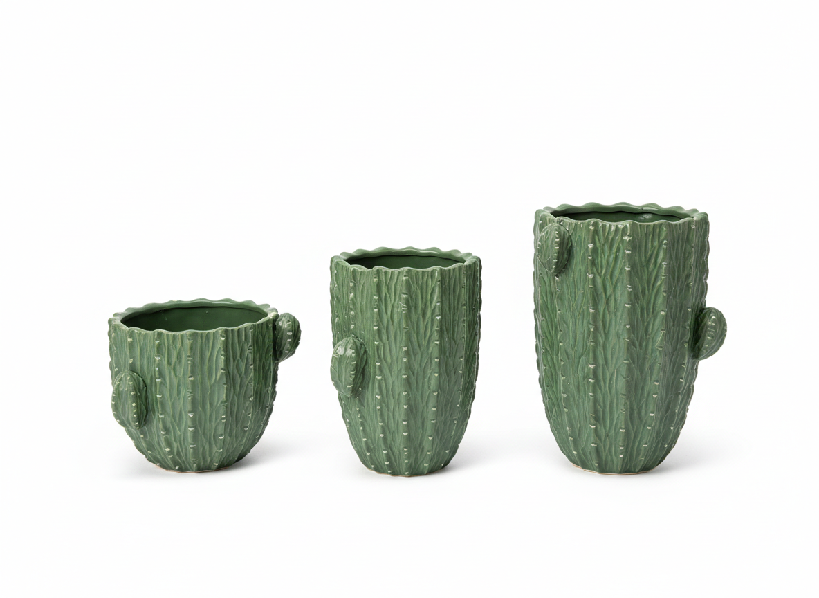 Turtle Green Pots (set of three)