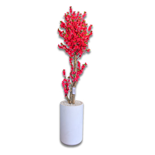 Heaven 24 inch white stone with dark pink blossom 6 feet