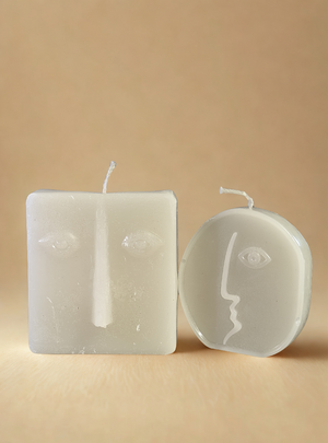 Abstarct Face Candle Set of 3