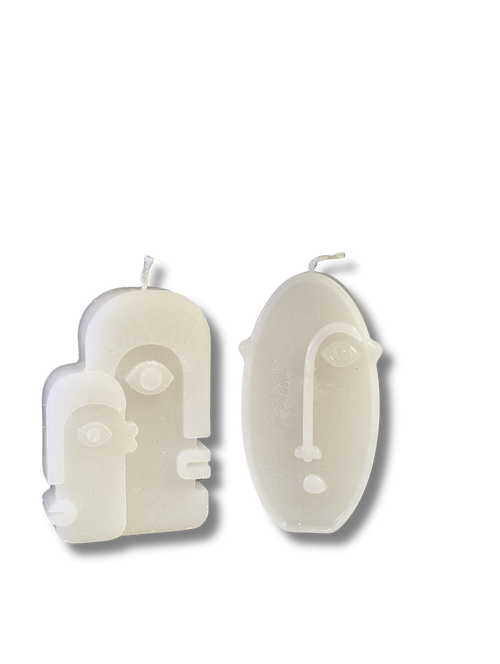 Abstarct Face Candle Set of 3