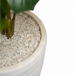 Jute 16 inches white stone with monster palm