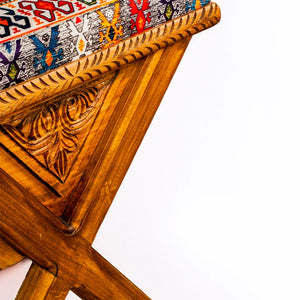 Wooden Swati muticolor ottoman stool