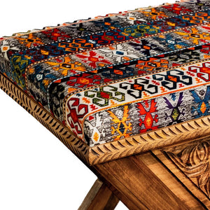Wooden Swati muticolor ottoman stool