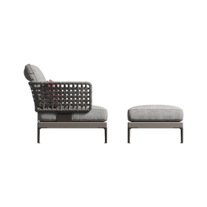 Patio Armchair with Ottoman